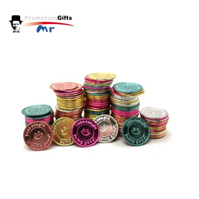 Promotion Embossed Plastic Gold Plating Token Coins