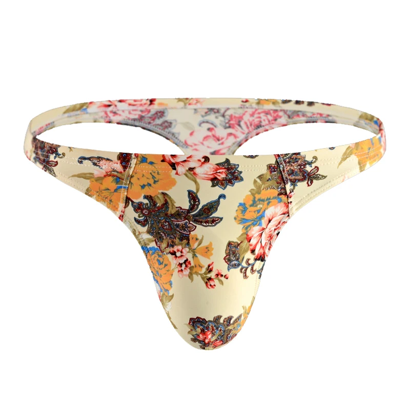 Men Jockstrap G-Strings & Thongs Sexy Underwear Wholesale Printing Nylon Spandex Mens Briefs