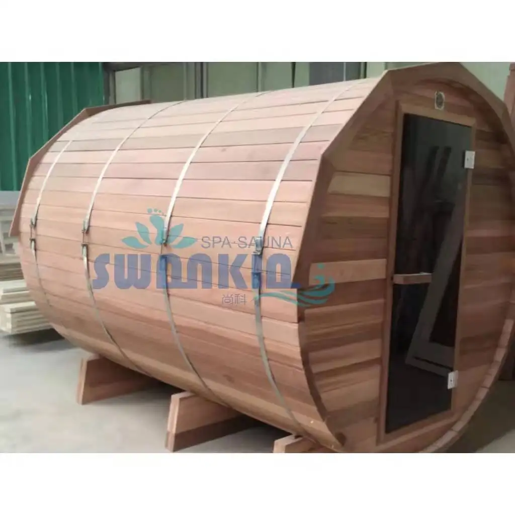 Western Red Cedar Outdoor Barrel Sauna