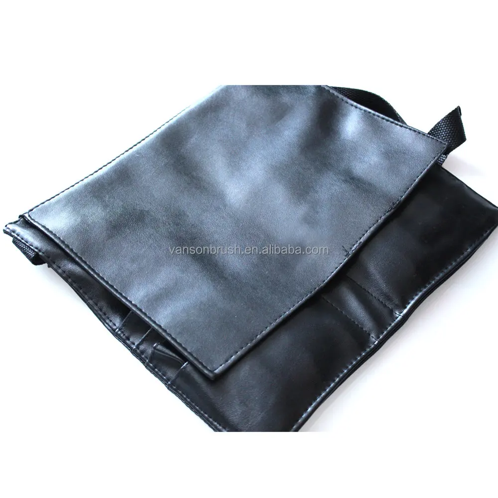 High Quality Vegan Hair 24pcs Professional Makeup Artist Brush Set Personalized Make Up Brush Belt with PU Leather Waist Pouch