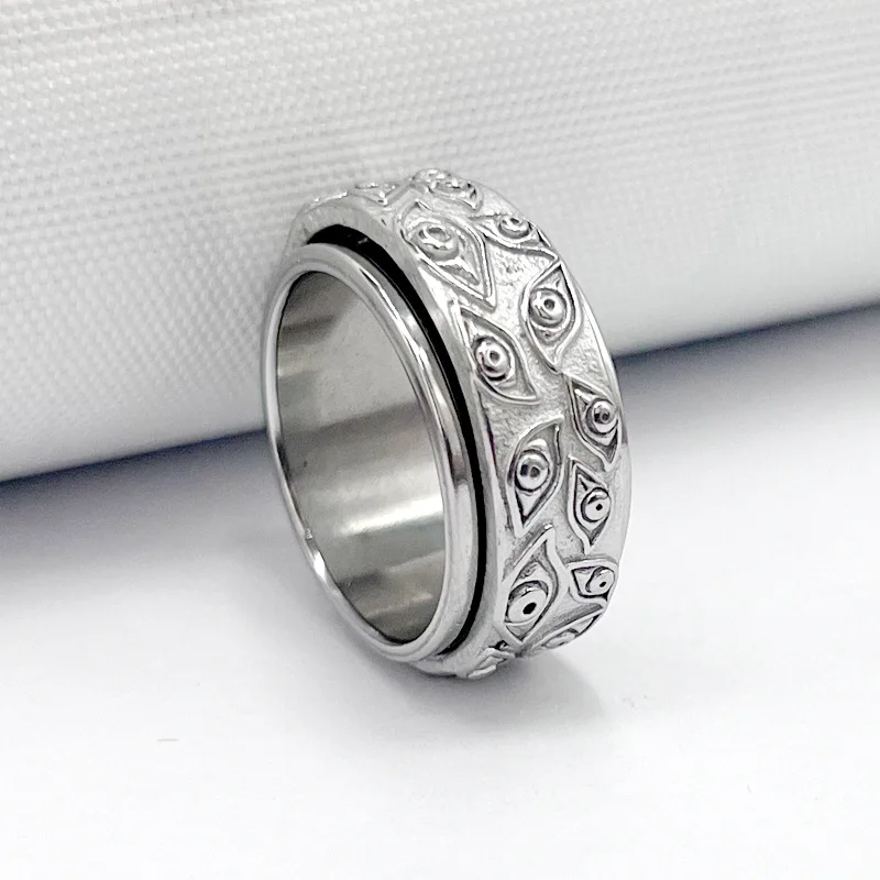 Hot sell sun moon and star Rotating stainless steel ring