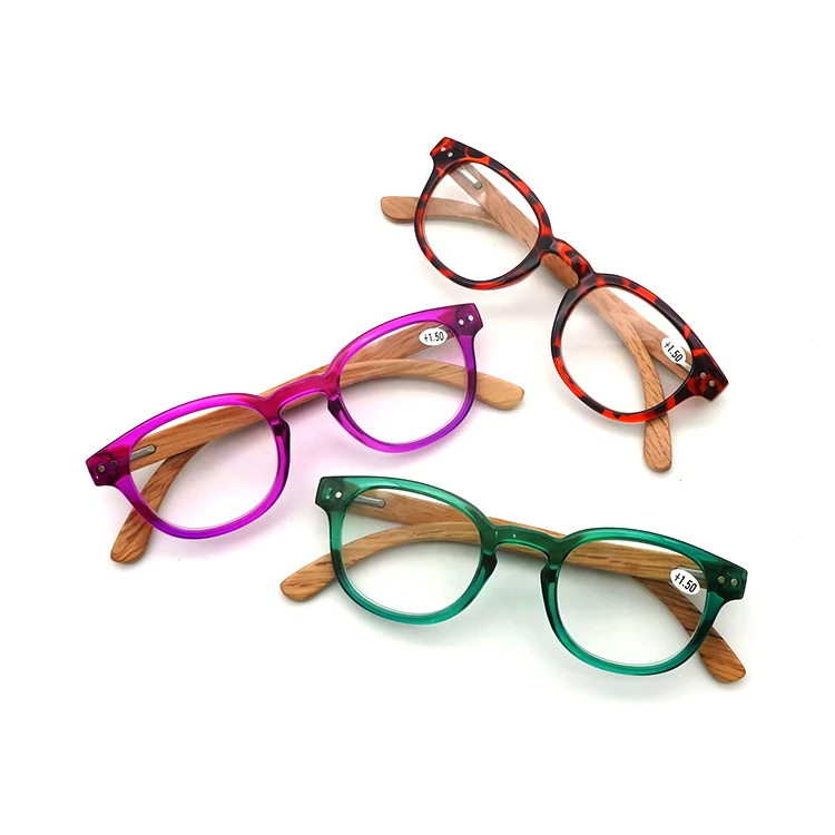 
In Stock Famous Brand Fashionable Cheap Pc Frame Wooden Temple All Face Optical Frames 
