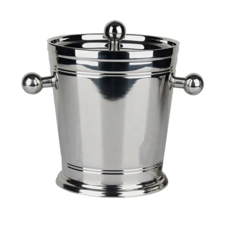 Высококачественное металлическое ведро для льда из нержавеющей стали с двойными стенками
