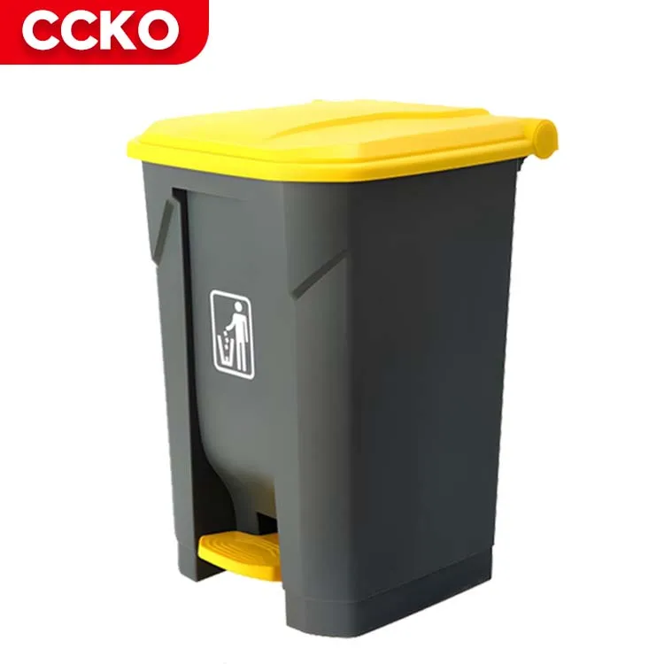 Commercial 60L 120L 16 Gallon Double Plastic Garbage Can Waste Bins Trash Bin Dustbin Trash Can Outdoor Recycle Bin With Pedals