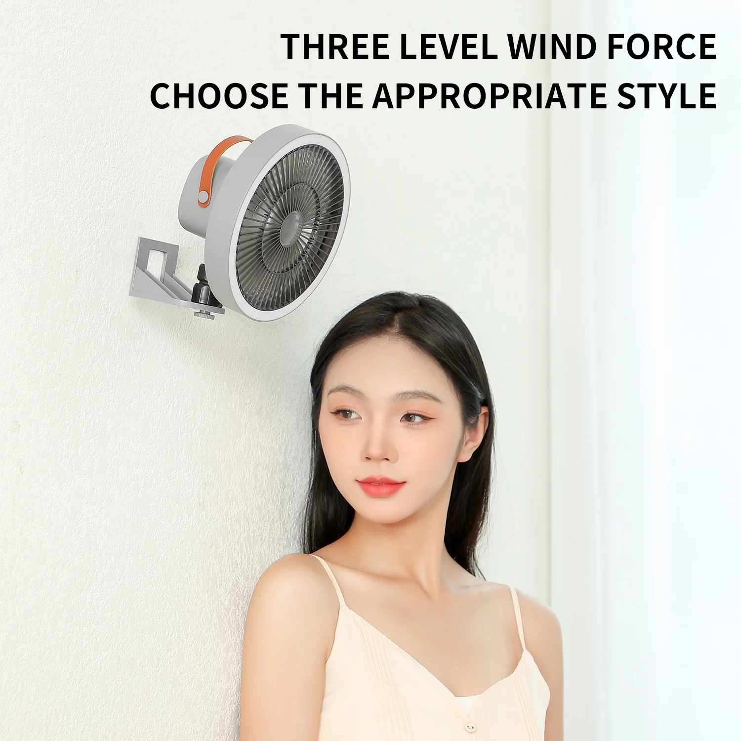 Multi functional wall mounted fan USB charging head shaking detachable mini fan household bedroom kitchen toilet portable fan