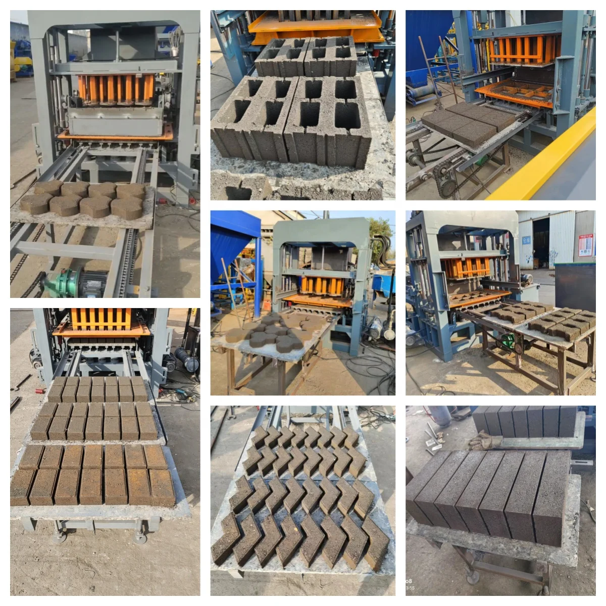 Kaidong QT4-15C Automatic Interlocking Brick Machine Hollow Concrete Brick Block Moulding Machine Cement Brick Making Machinery