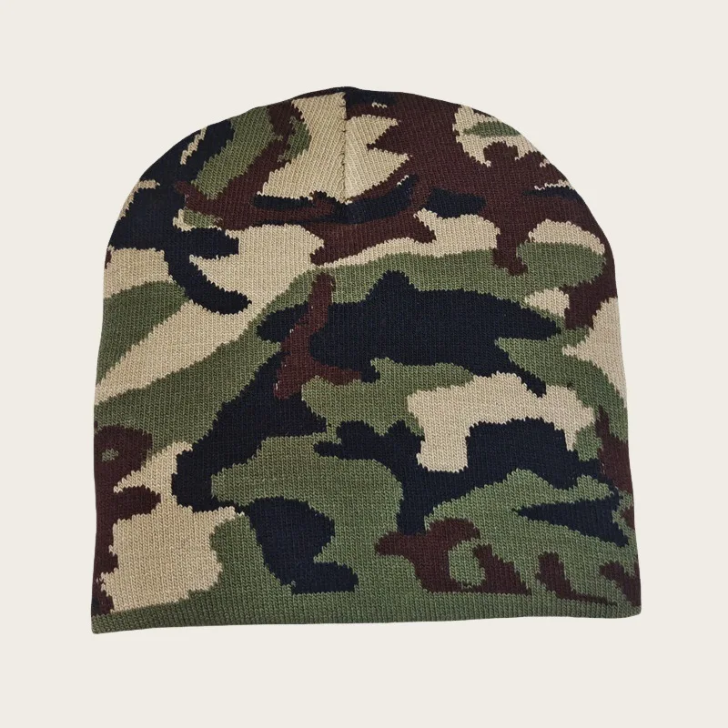 Hot sale cotton  Autumn Winter Knitted Wool Hat Men Women Outdoor Fashion Warm Ear Protection Breathable Camouflage Beanies hat