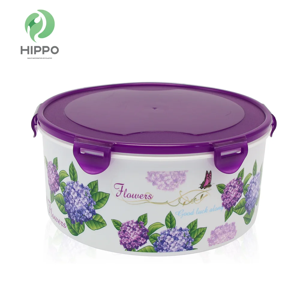 Good quality round plastic food container with lids