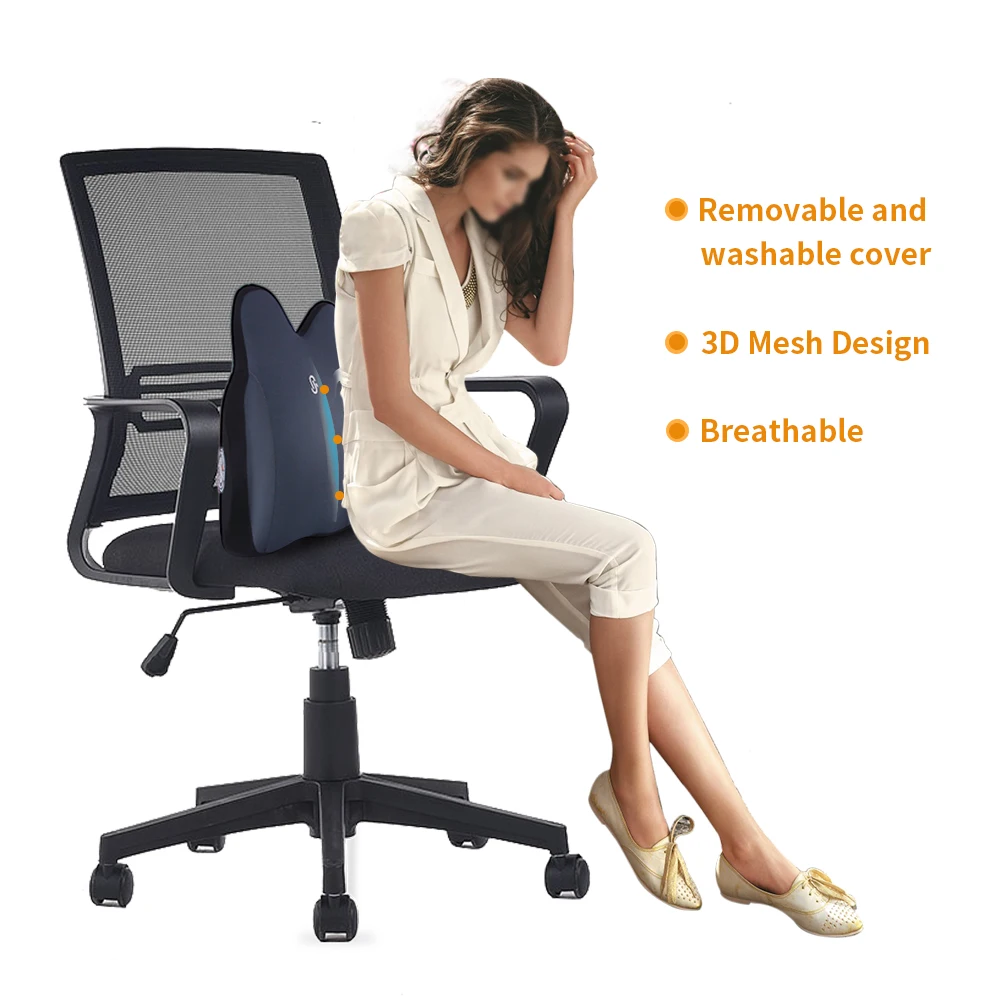 Auto Supplies Bowknot Universal Office Chair Car Seat Support Back Cushion Memory Foam Lumbar For Pain Relief