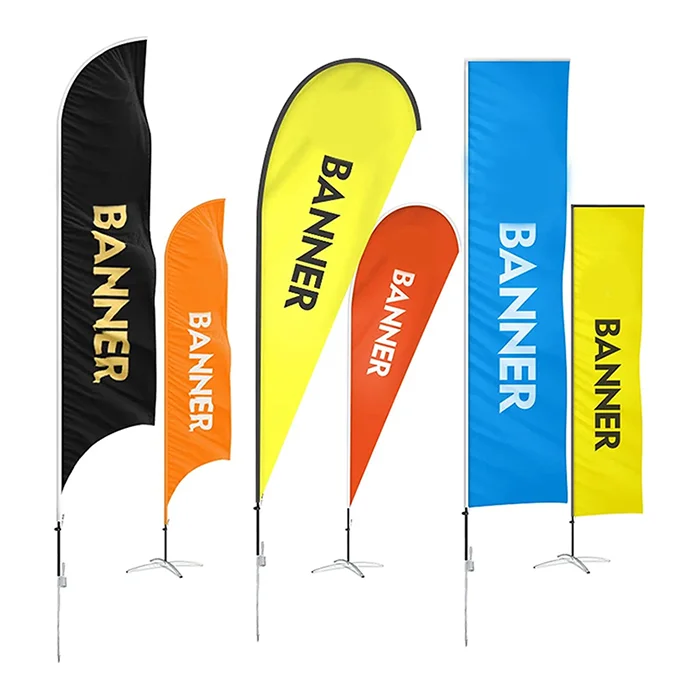 Flying Tear Drop Banner Advertising Beach Flagpole Sale Now Open House Car Wash Swooper Custom Feather Flag With Base Spike