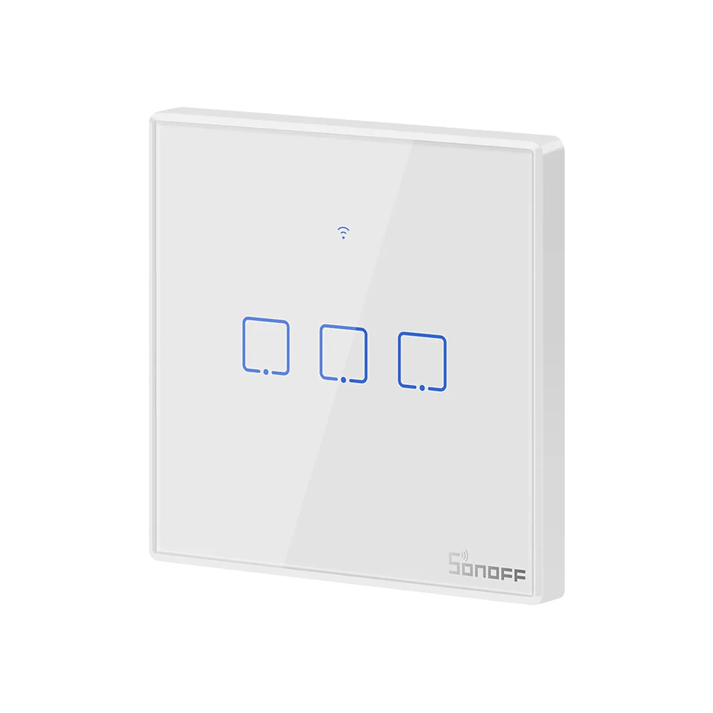  Популярные SONOFF T2EU 3C TX Wi-Fi/RF/APP/голос настенный сенсорный выключатель света 3Gang дистанционное управление умная розетка переключатель работает с