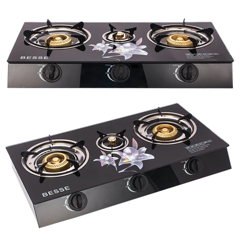 Wholesale price Gas stove Embedded three eye gas stove Embedded liquefied petroleum gas stove Commercial kitchen application