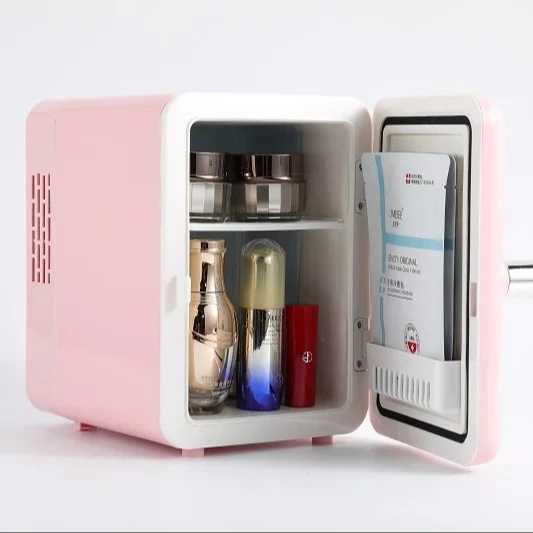 Fashion Different Color 4 Liter Small Fridge Use For Camping Home Portable Round Handle Mini Refrigerator