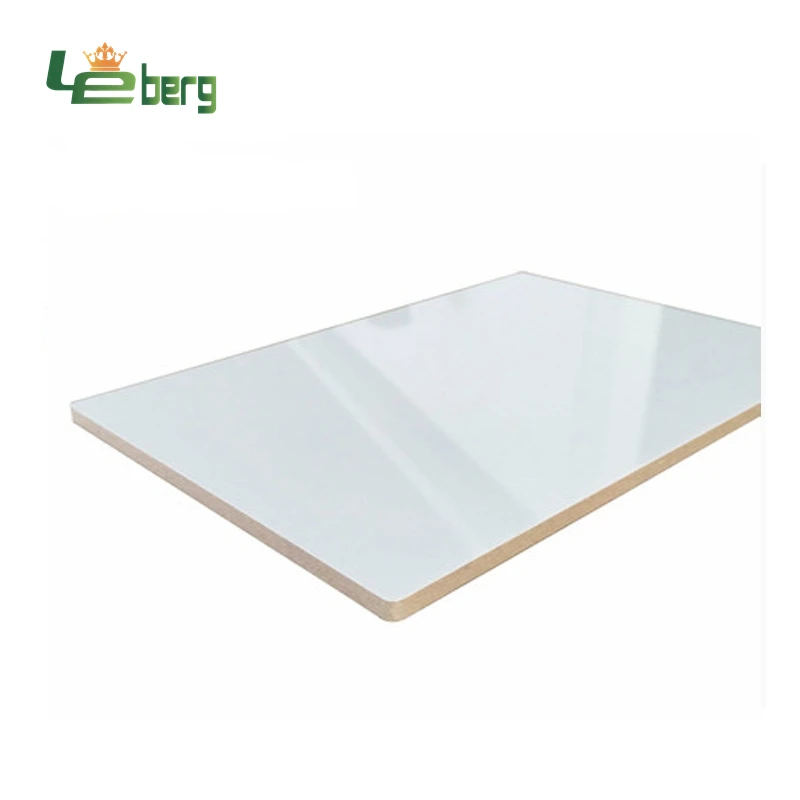 High Density White High-Gloss PET Film MDF Board For Interior Furniture Decoration