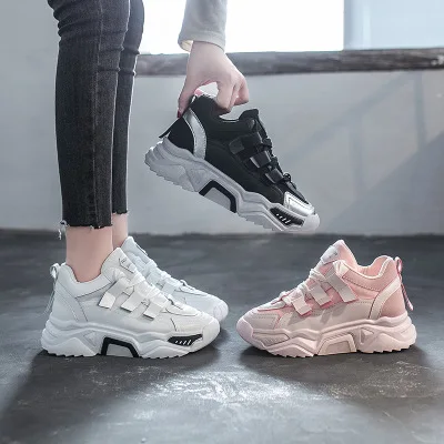 
Women Fashion Sneakers Thick bottom Sneakers Ladies Wedges Casual Shoes mesh Sports Shoes JV387 