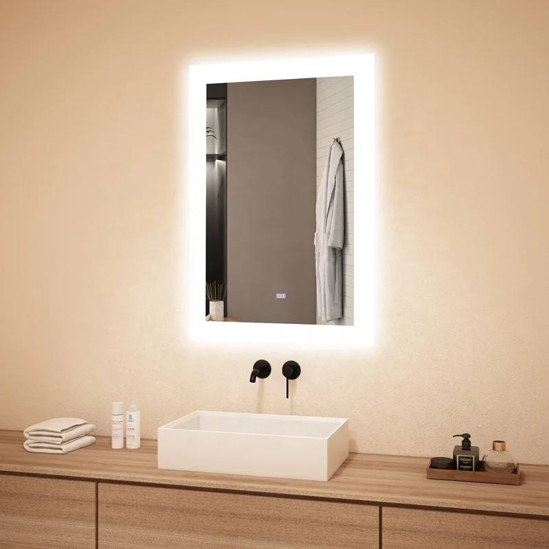 touch screen with color temperature Changing mirror anti fog bathroom for led mirror
