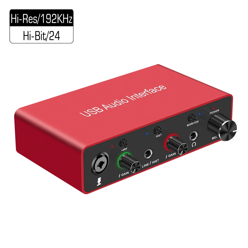 192KHz/24Bit USB Audio Interface Soundcard solo XLR interface m audio studio for Podcast recording equipment professional