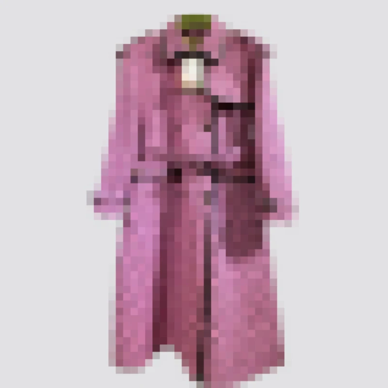 Candice high quality luxury winter coats designer with button belt printed long custom printed trench coats for ladies