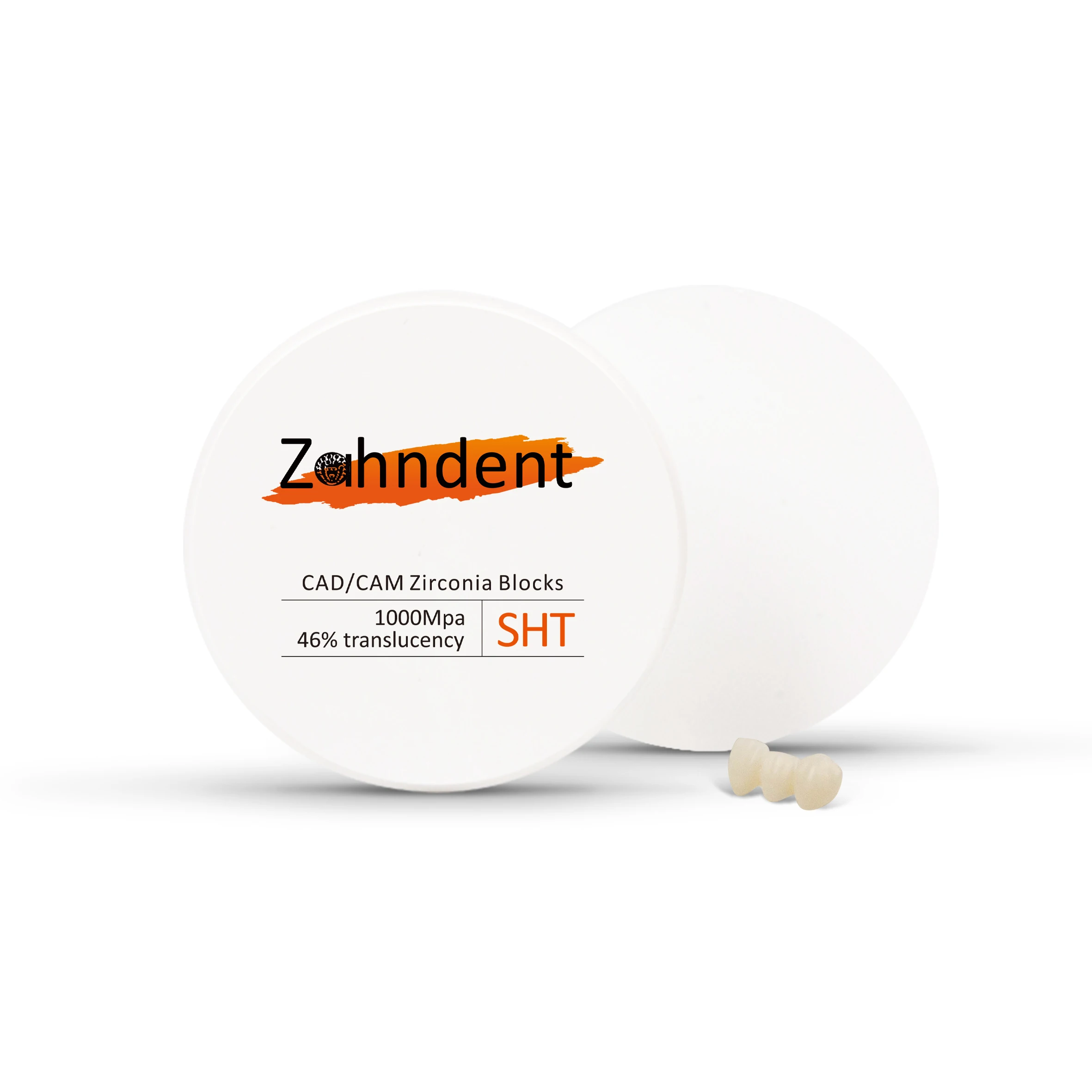 Zahndent 1000MPa strength SHT white zirconia block dental zirconia disc cad cam denture material