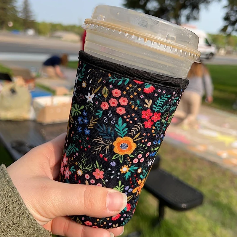 Factory Custom Make Reusable Sublimation Printing Insulated 3 Size Neoprene coffee Cup Sleeve Iced Beverages Holder