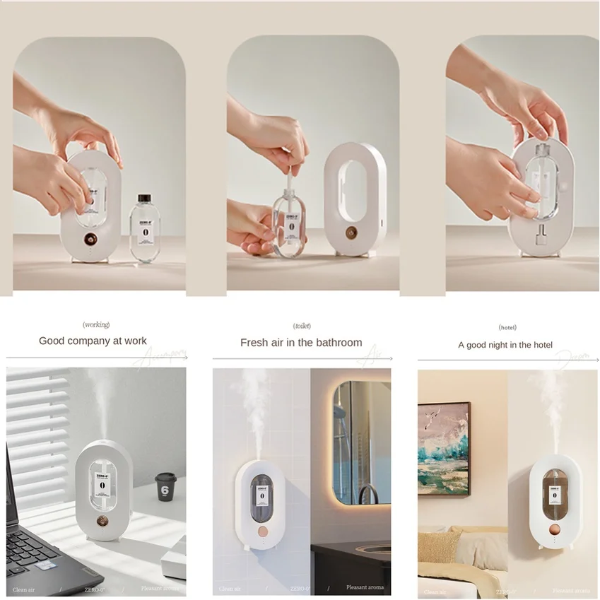 Wall Mounted Rechargeable Wireless Essential Oil Diffuser toilet fragrance perfume Automatic Air Freshener Spray Aroma Diffuser