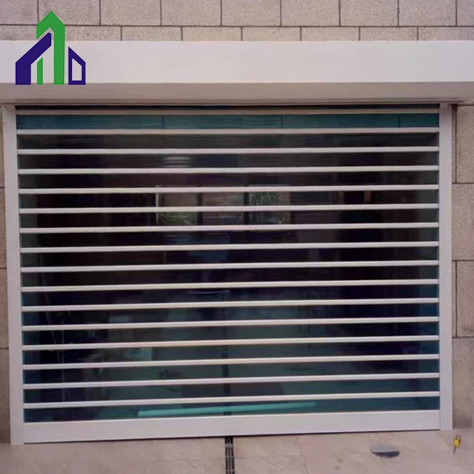 JIANDA Motorized transparent polycarbonate roller shutter door aluminum commercial aluminium roller shutter door