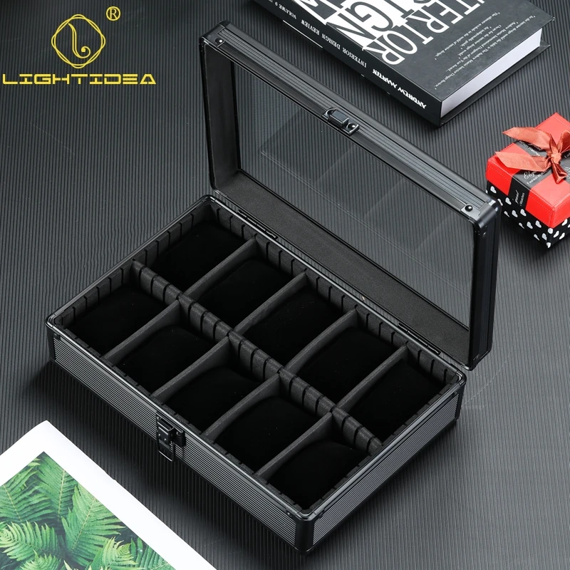 Factory Luxury 10 Slot Watch Box Aluminum Watch Storage Box  Watch Travel Case With Lock