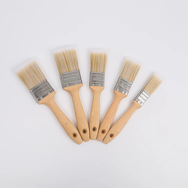 Professional Cheap High-grade Synthetic Bristle Oval Cutter Paint Brush With Wood Handle