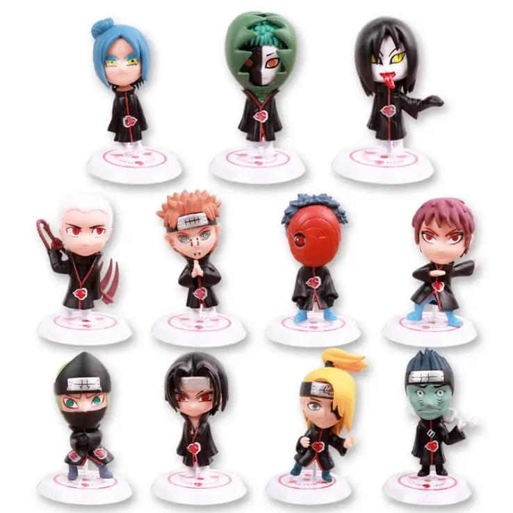
Wholesale Mini Hot Naruto Shippuden Akatsuki 11 Piece Figure Set,PVC Action Figures Toys with Sharingan Base Stands 