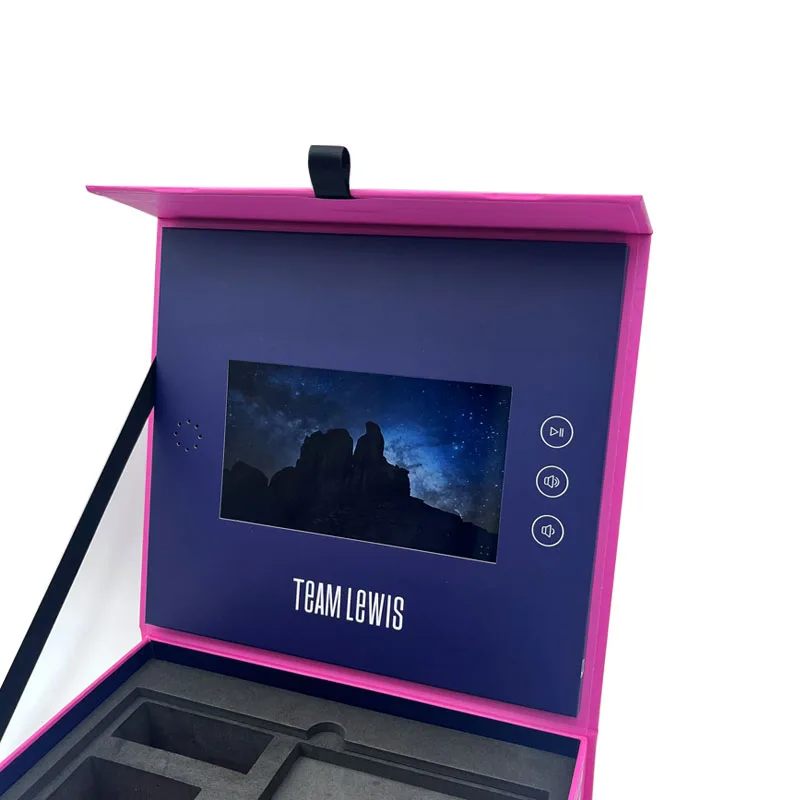 Promotional Customized Video Gifts Box with 5 Inch 7 10 Lcd Screen Book for Invitation