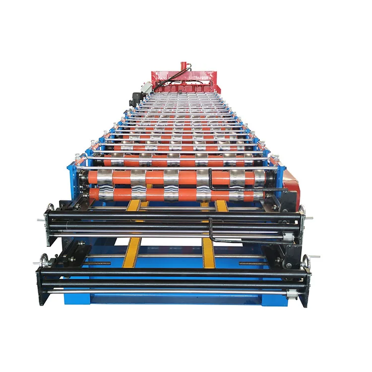 Two Profiles Galvanized Aluminum Roof Sheet Roll Forming Machine Manufacturer Double Layer Roof Tile Press Forming Machines