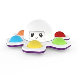 Reversible Flip Face Off Octopus Fidget Spinner,Octopus Squeeze Interactive Stress Relief Toy Gifts for Kid