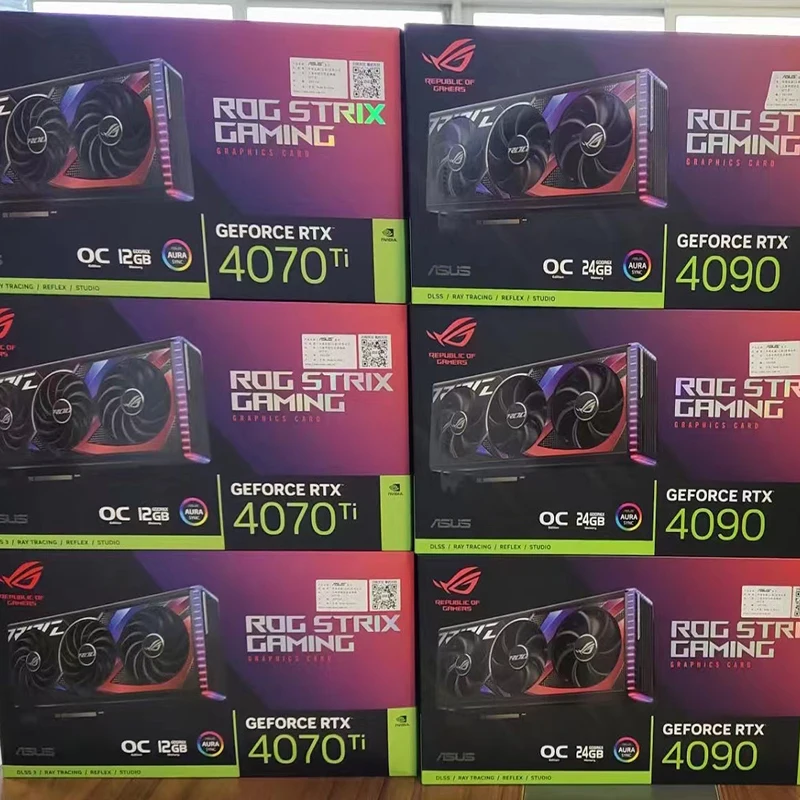 2023 новый A-sus RTX 4090 ROG STRIX черный белый 24 ГБ GDDR6 для игрового ПК компьютера в наличии