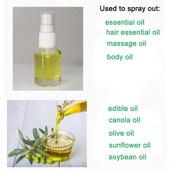 24/410  Black Mist Oil Sprayer Bottle Spray Plastic Cap, Essential Oil Spray Mist Nozzle