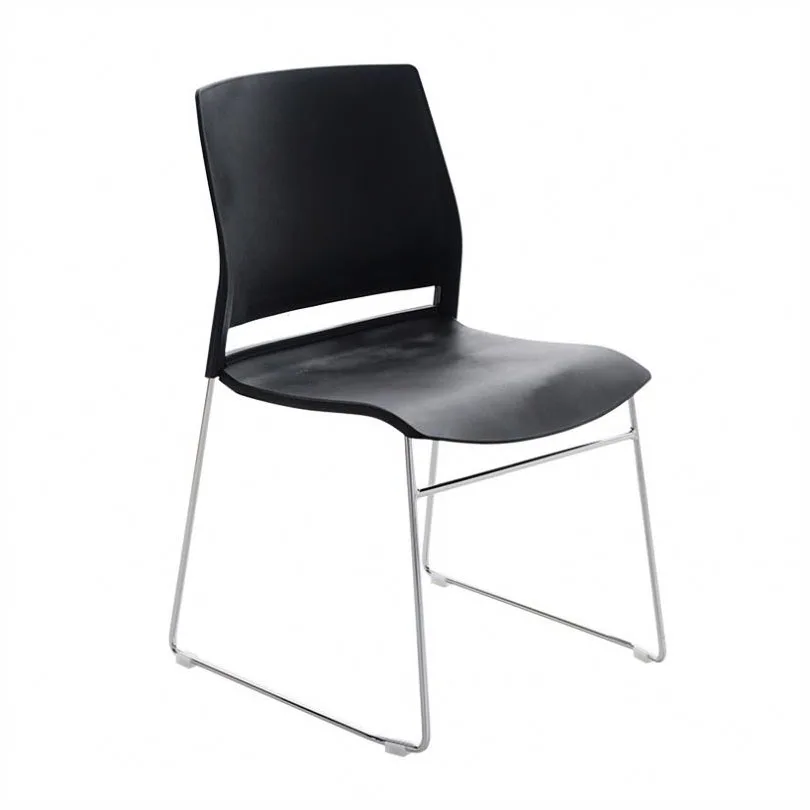 Manufacturer Directly Supply Cheap Price Comfort Conference Chair Plastic Office Room Chair with Metal Leg