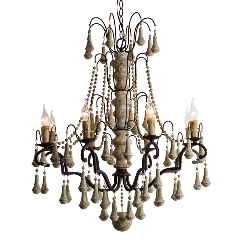American country retro living room crystal chandelier light luxury atmosphere bedroom study dining room lamps