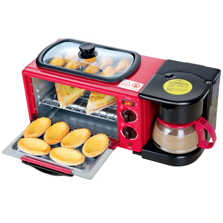 Многофункциональный 9L тостов, кофейник, сковорода, электрические микроволновые печи для пиццы, 3 в 1, кофеварки для завтрака