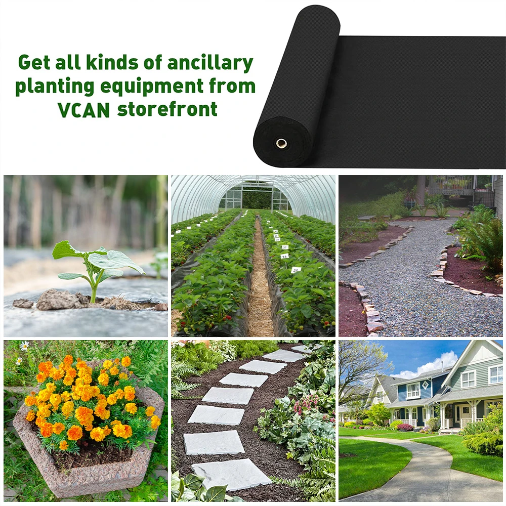Landscape Fabric Weed Barrier Ground Cover Non-woven Fabric Garden Mats for Driveway,Weeds Block,Erosion Control