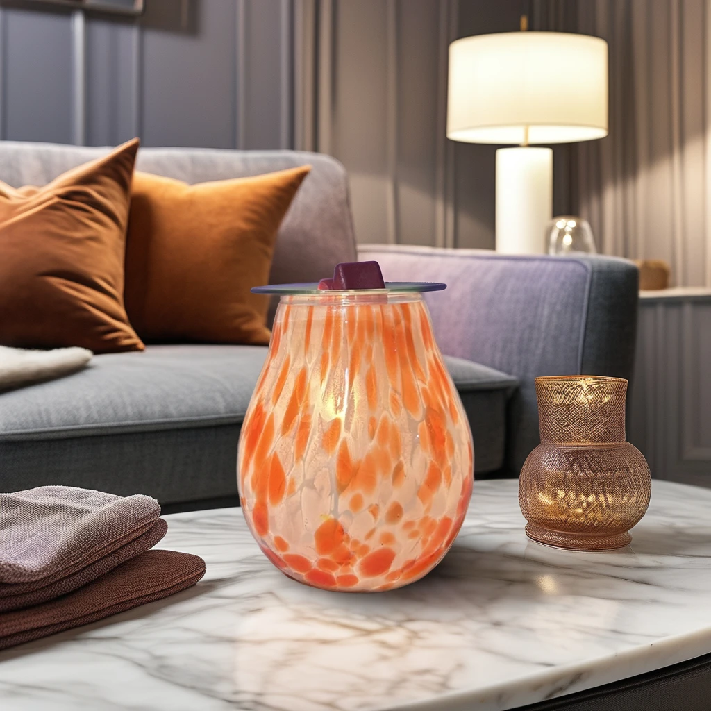 Home Aromatherapy Electric Soy Wax Burner Glass Housing Desk Top Warmer Fragrance  3D Oil Candle Warmers