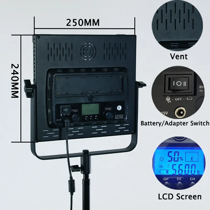 Wholesale Price Portable Square Powerful 45w 3 Stepless Change Color  Led Video Fill Light