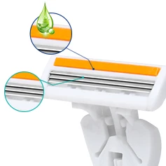 HW-B378DL Haowell triple three 3 blade system razor stainless steel sharp blade razor for mens shaving