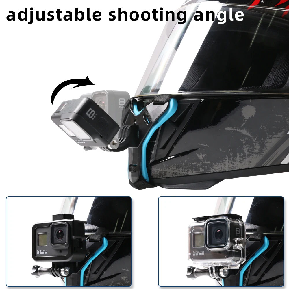 
SUREWO Motorcycle Helmet Chin Mount for Go Pro Hero 8/7/6/5 Black DJI Action Camera and More 