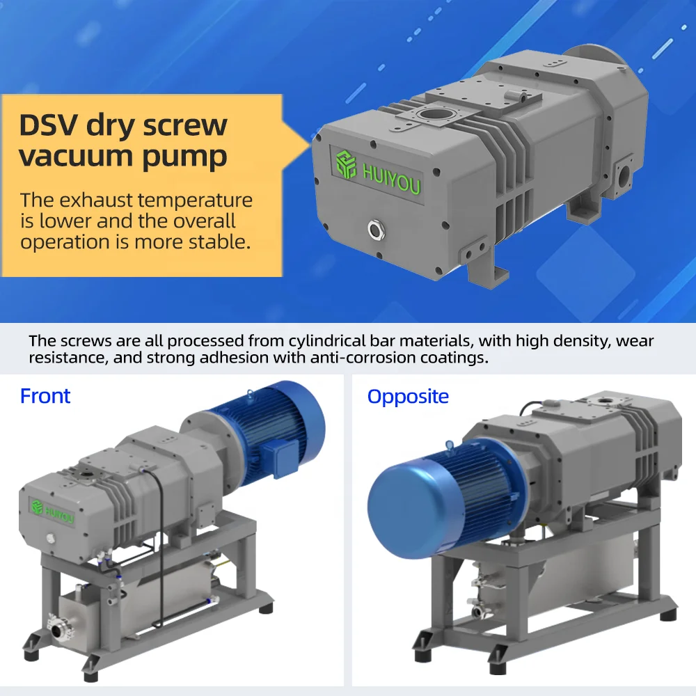 680m3/h 0.5Pa 3-Phase Oil Free Clean High Vacuum Corrosion Resistant Dry Screw Vacuum Pump