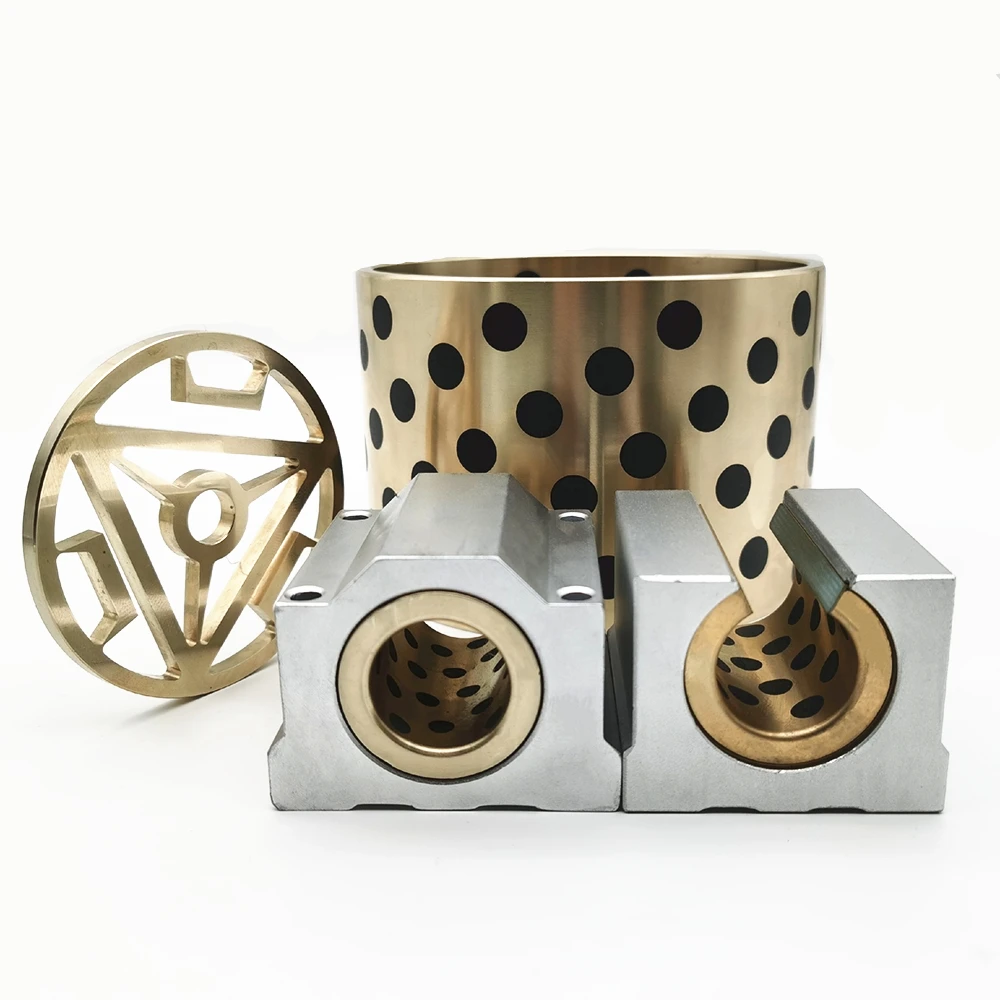 SANLONG SBR Self-lubricating oil free linear sliding bearing aluminum seat graphite copper alloy bushing SCS6-60LUU bearing