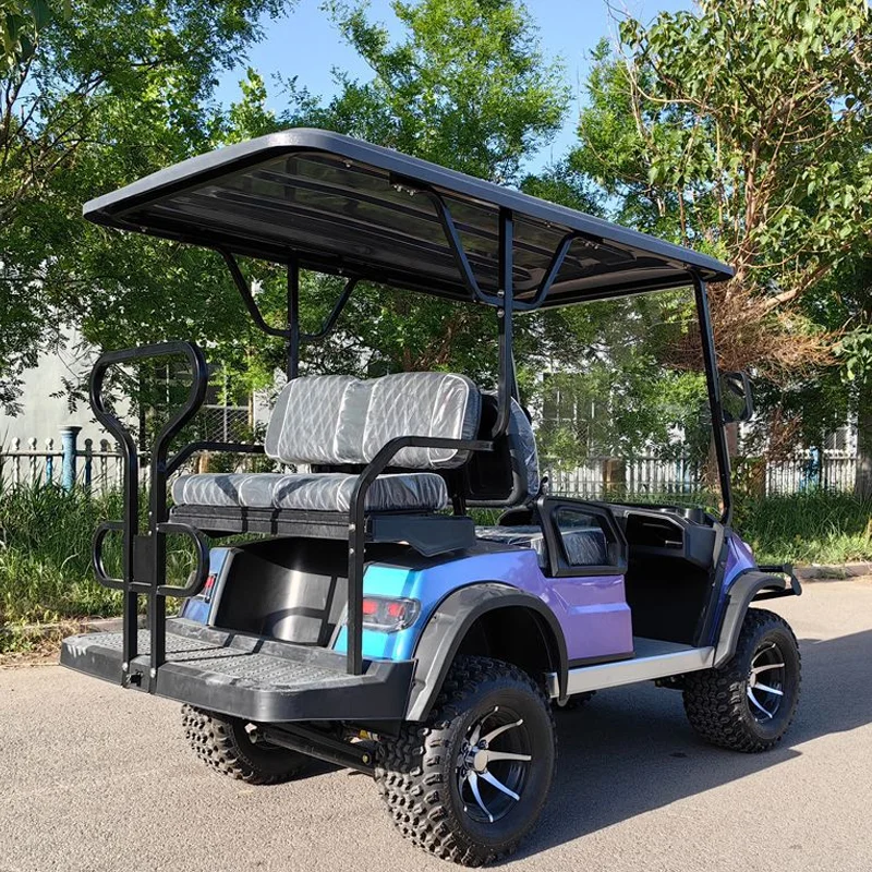 Sliver Color Golf Buggy Vehicles  48V luxury golf cart Lithium Battery electric trolley golf cart battery lithium