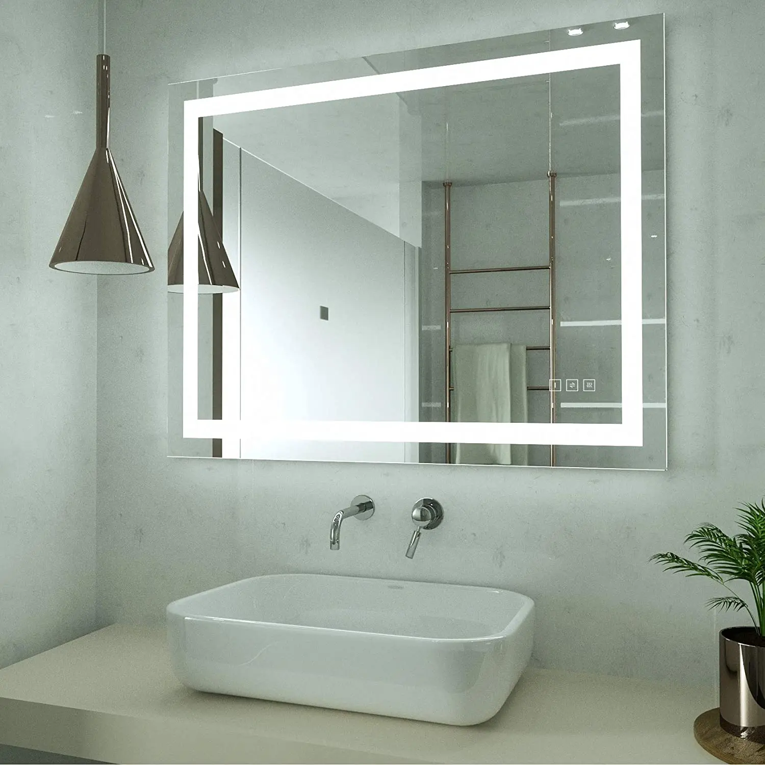 Modern Big Wall smart make up himirror beauty  led  Illuminated Hotel  Mirror Bath mirror