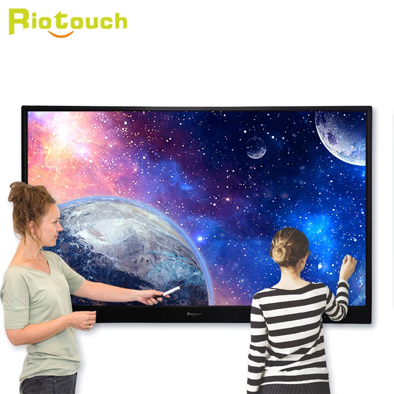  Беспроводной инфракрасный интерактивный сенсорный экран Riotouch 65 75 86 100 дюйма 4K UHD android 8 0 для