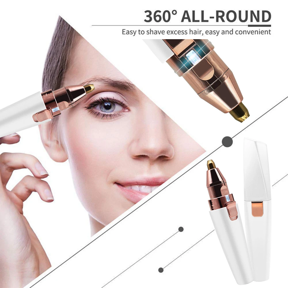 Portable Rechargeable Eyebrow Epilator 2 in 1 Electric Hair Remover