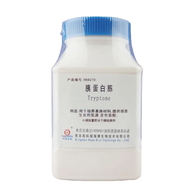 Medium raw materials Tryptone to provide nitrogen for growth of bacteria, containing tryptophan 250g