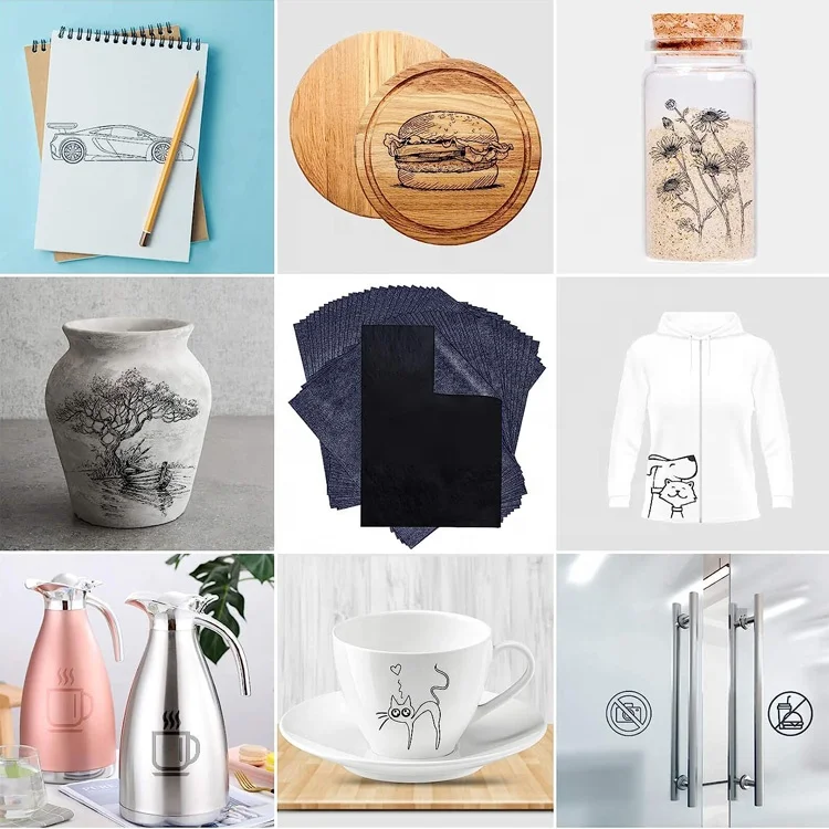 Foska Tracing and Transferring Drawings 100 Sheets Graphite Copy Paper  for Typing and Writing Box of 100 Sheets